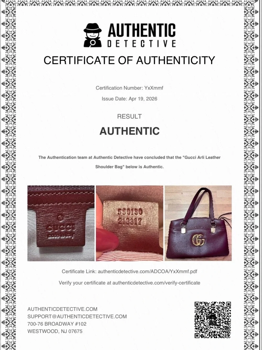 Gucci Arli leather bag in burgundy (Bordeaux) - Picture 4 of 10